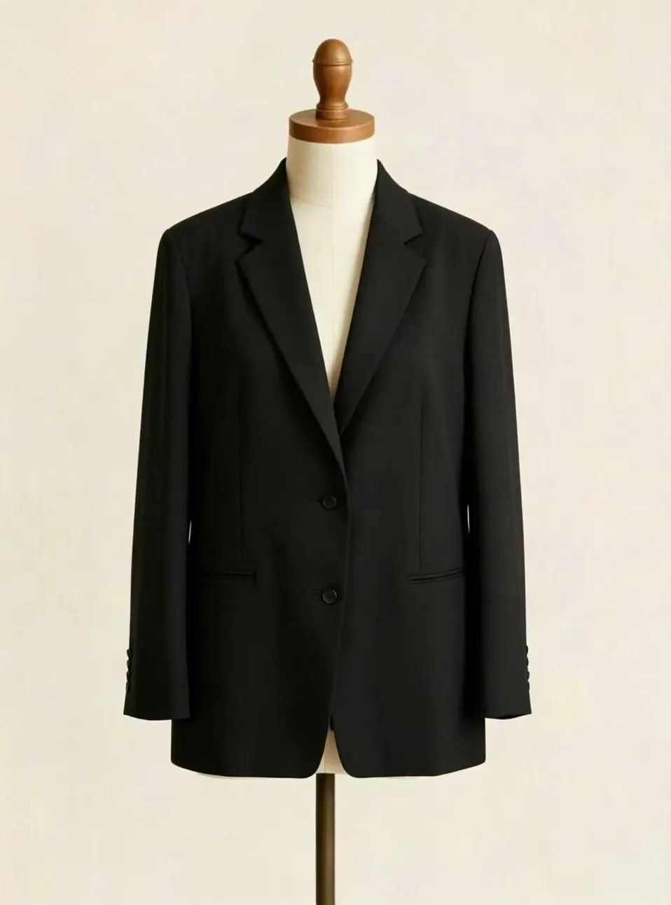 Quiet Luxury Relaxed H-Line Wool Blazer Women Office Tailored Suit Jacket