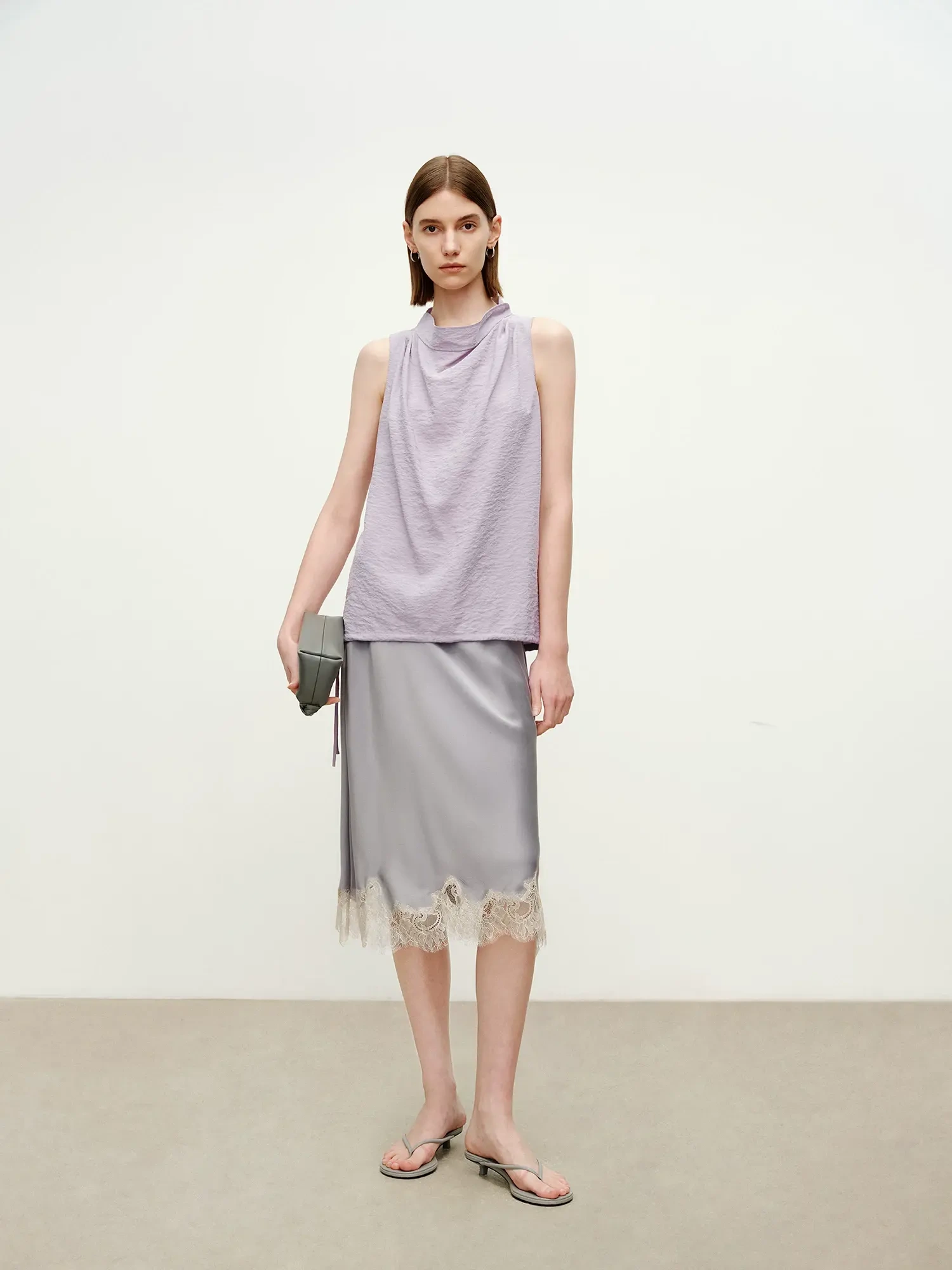 Sand-Washed Silk Midi Skirt