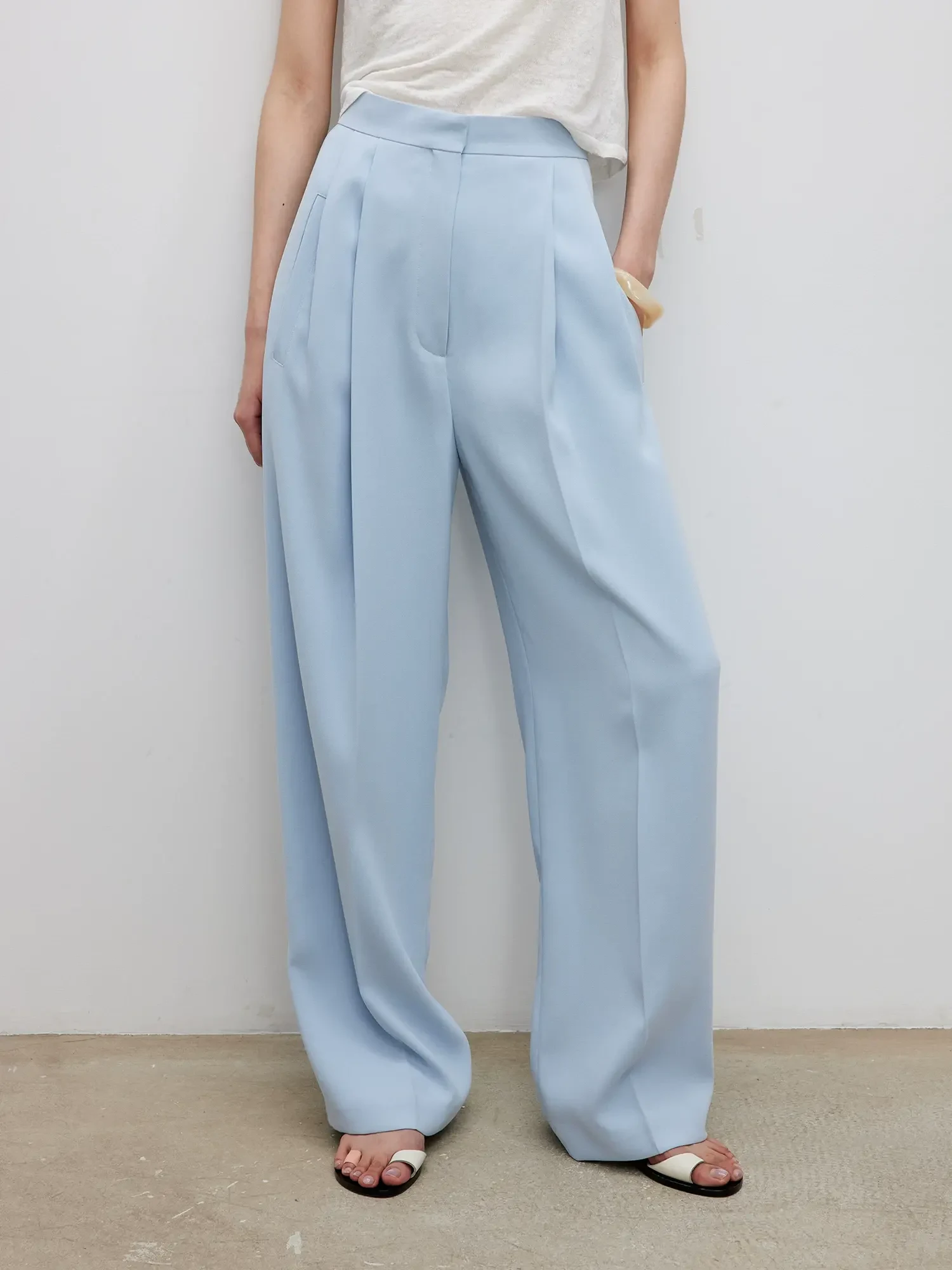 Women High-Waisted Wide-Leg Trousers