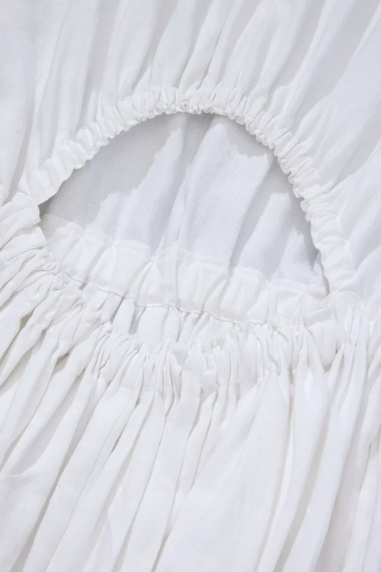 Women's Deconstructed Linen Cut-out Dress