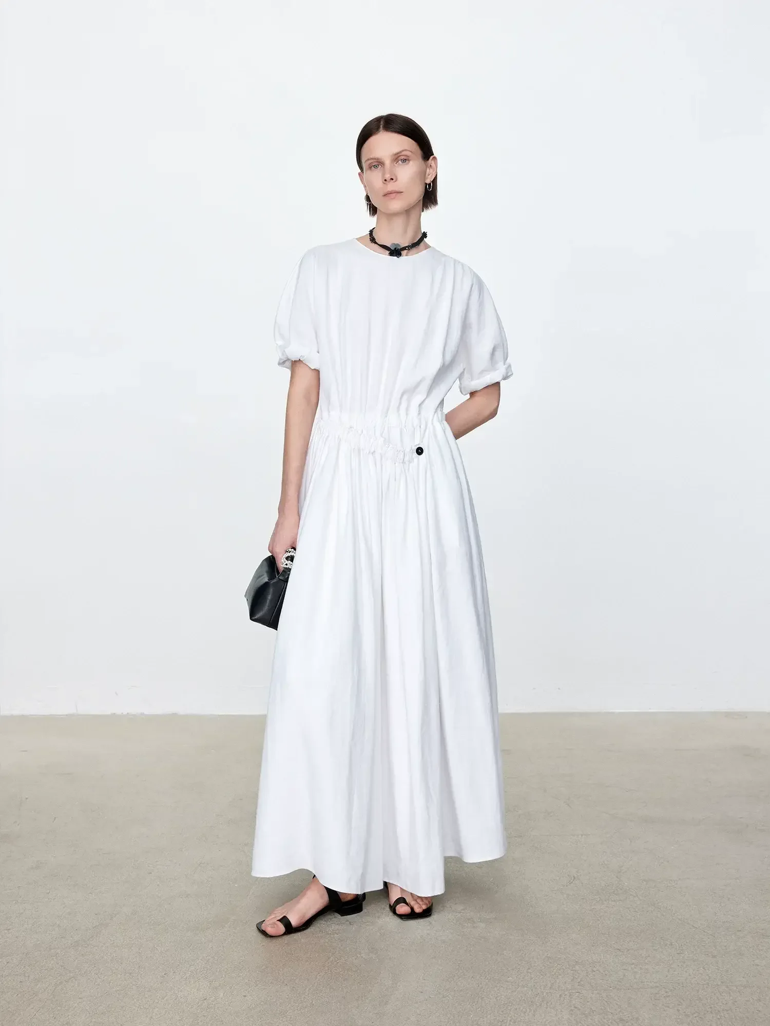 Women's Deconstructed Linen Cut-out Dress