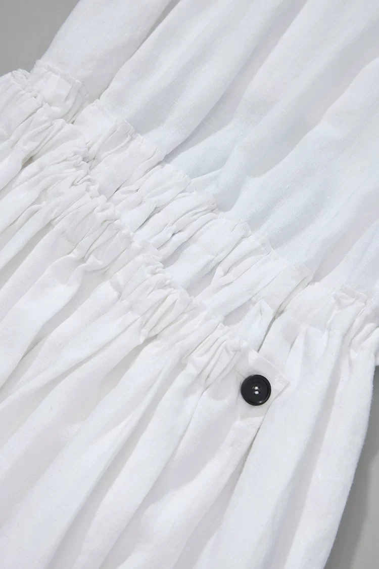 Women's Deconstructed Linen Cut-out Dress