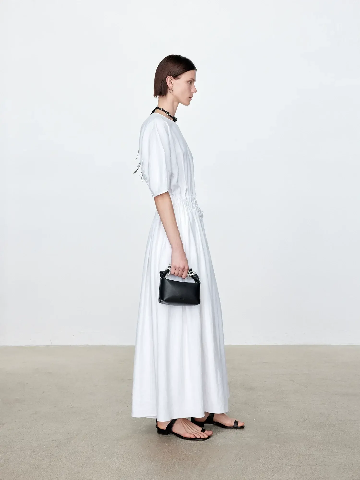 Women's Deconstructed Linen Cut-out Dress