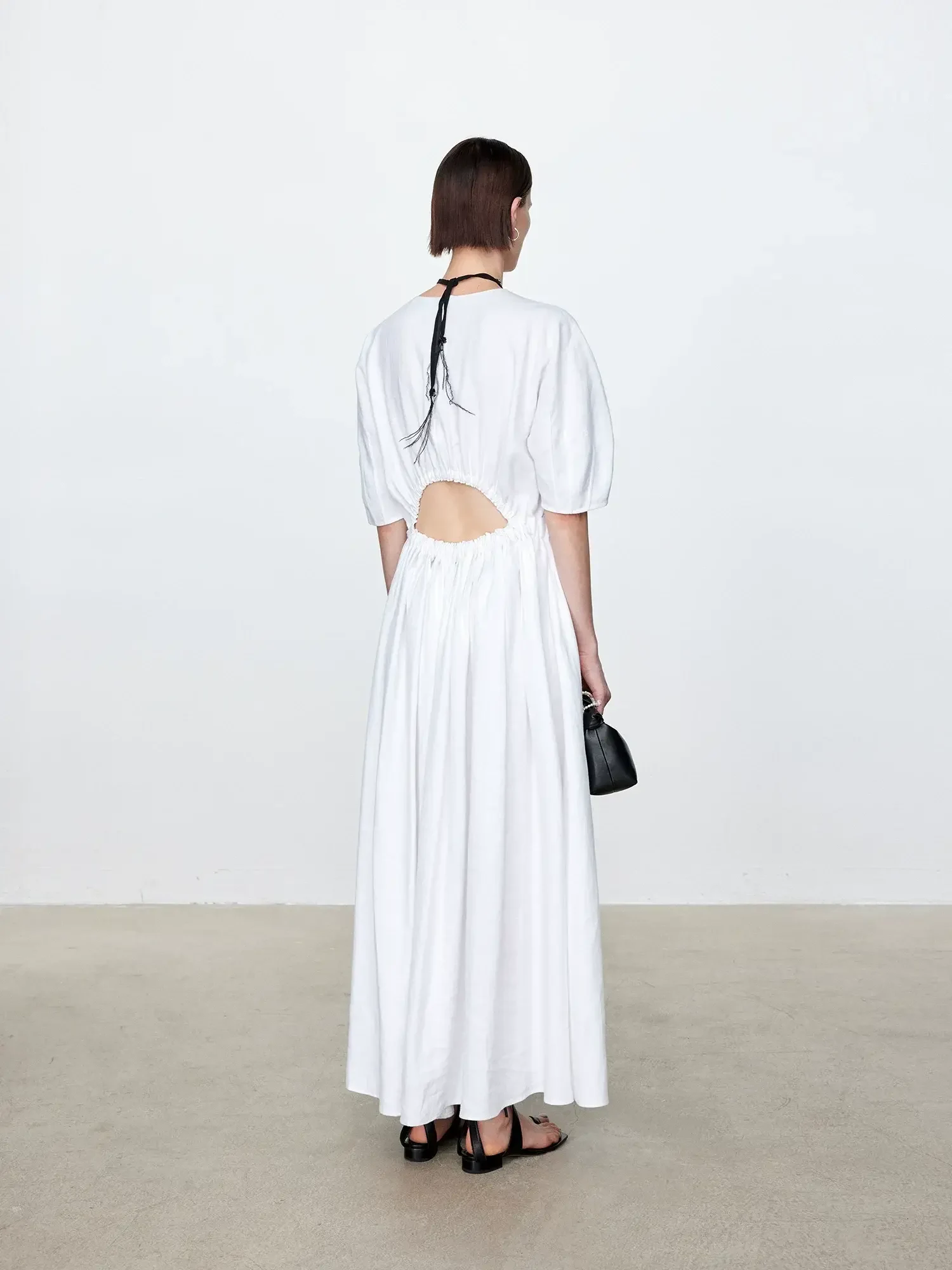 Women's Deconstructed Linen Cut-out Dress