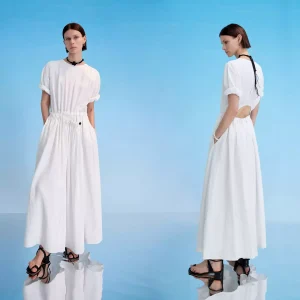 Women's Deconstructed Linen Cut-out Dress