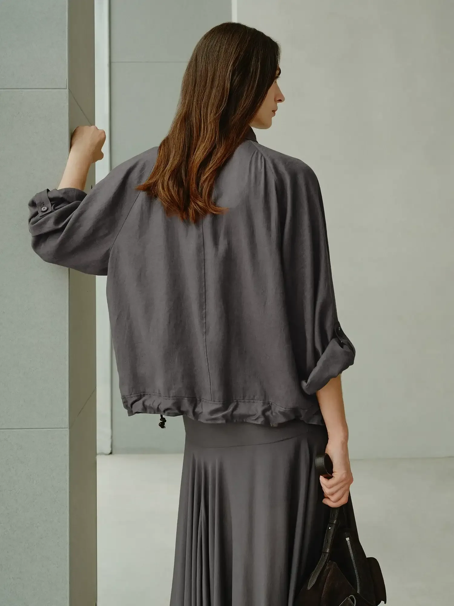 Women's Stand Collar Linen Jacket