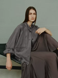Women's Stand Collar Linen Jacket