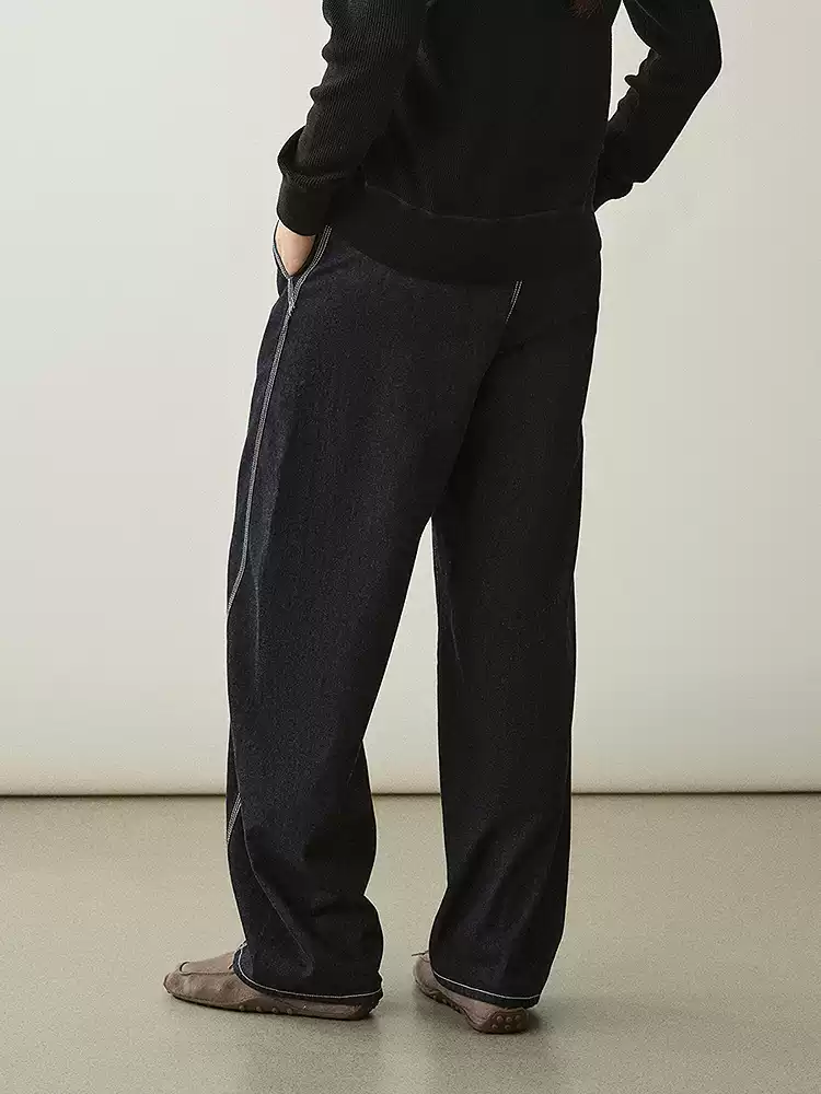 Curved Straight Denim Pants - Layo Custom Clothing