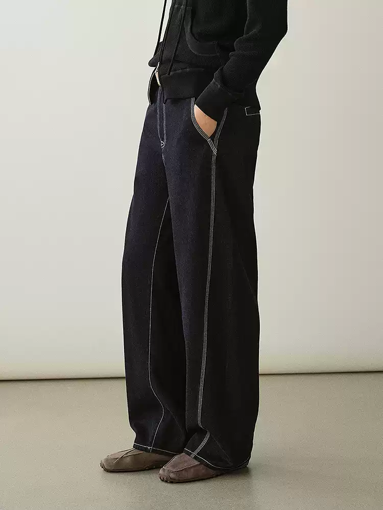 Curved Straight Denim Pants - Layo Custom Clothing