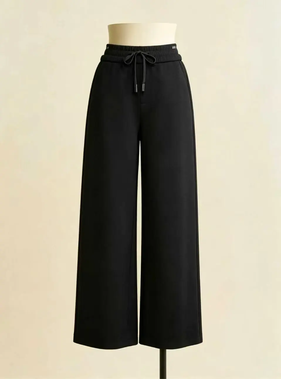 Women Invisible Zipper Letter Waist Wide Leg Trousers