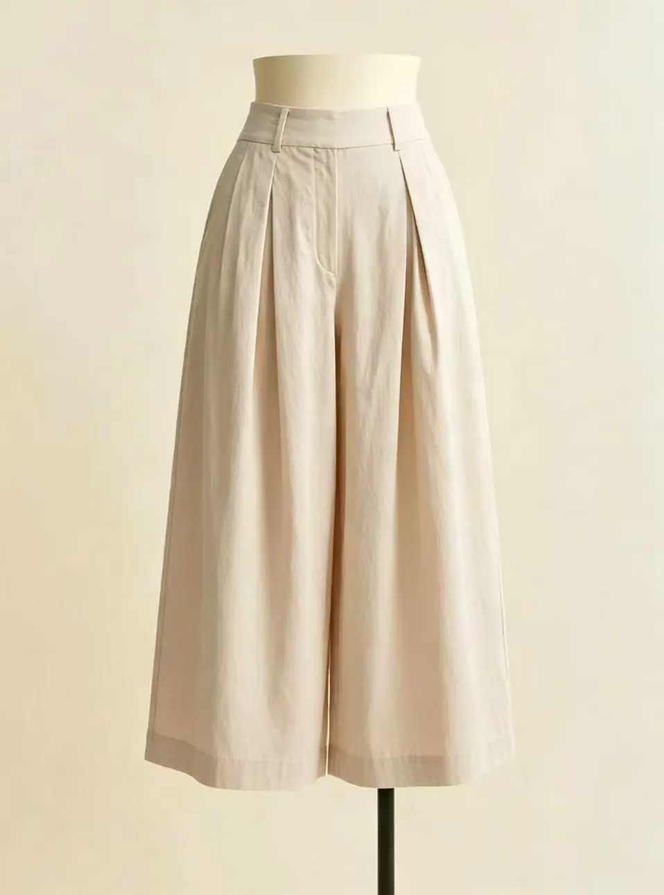 Women's Asymmetric Pleat Wide Leg Casual Trousers