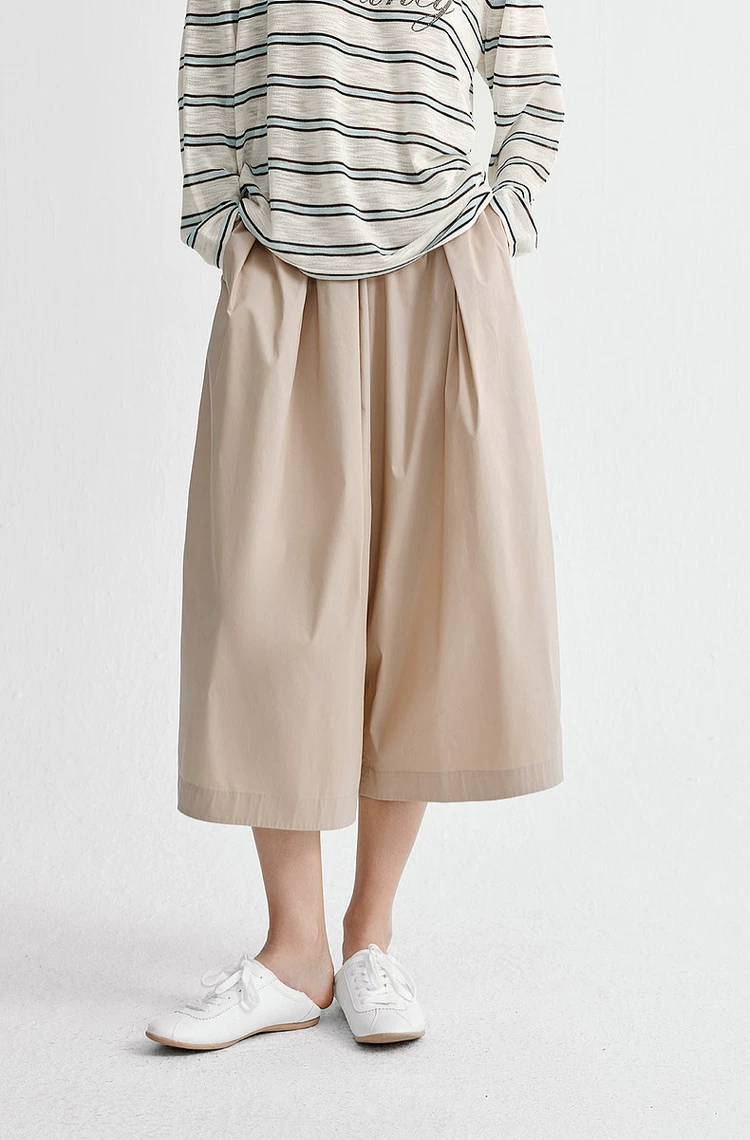 Women's Asymmetric Pleat Wide Leg Casual Trousers