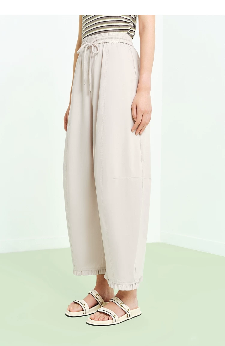 Women's Cotton blend Wide Leg Cropped Pants