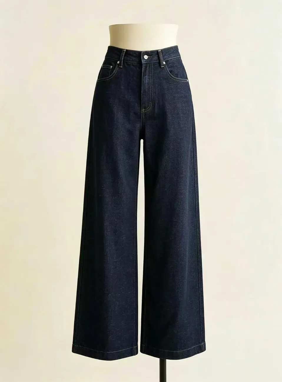 Women’s Denim Inspired Workwear Straight Leg Casual Pants