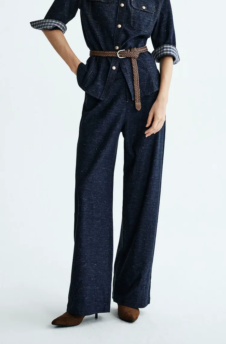 Women's Denim Inspired Workwear Straight Leg Casual Pants