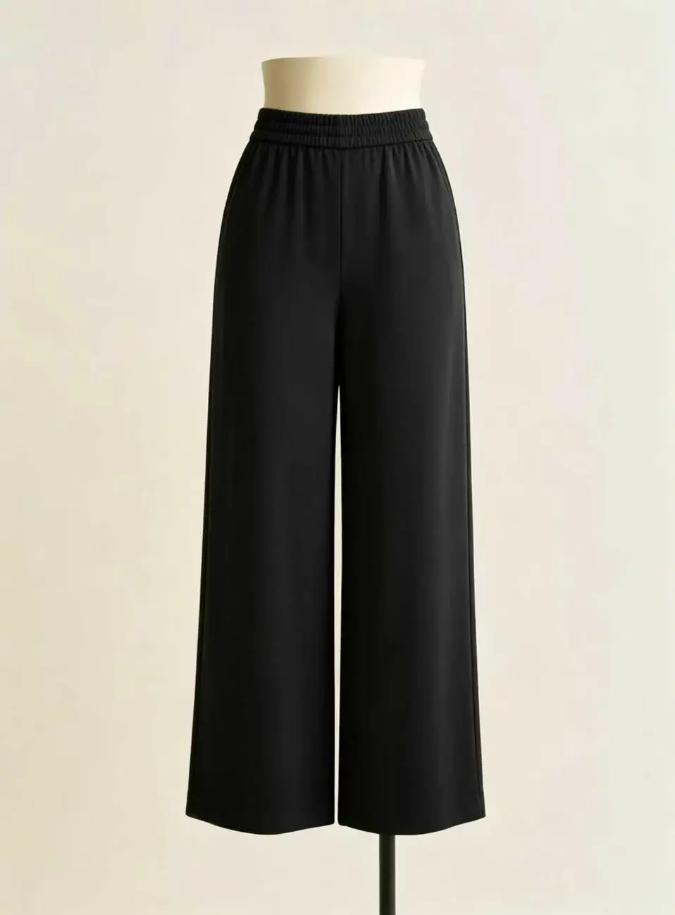 Women's Elastic Waist Straight Leg Casual Trousers