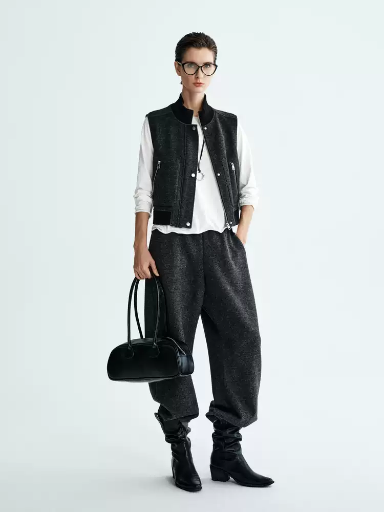 Women's High Waist 3D Curved Arc Wide Leg Casual Trousers