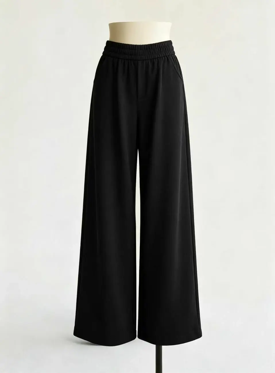 Women's High Waist Curved Wide Leg Casual Trousers