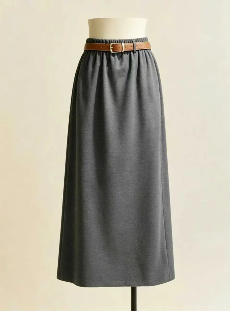 Women's High Waist Midi Straight Skirt With Back Slit