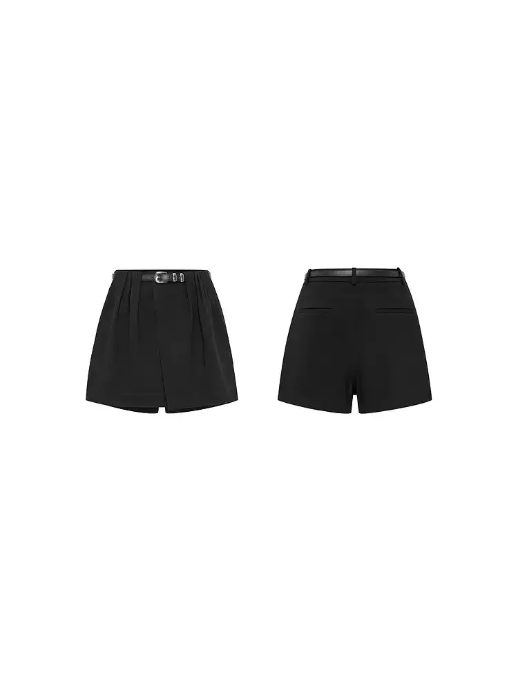 Women's High Waist Skort With Decorative Waist Belt