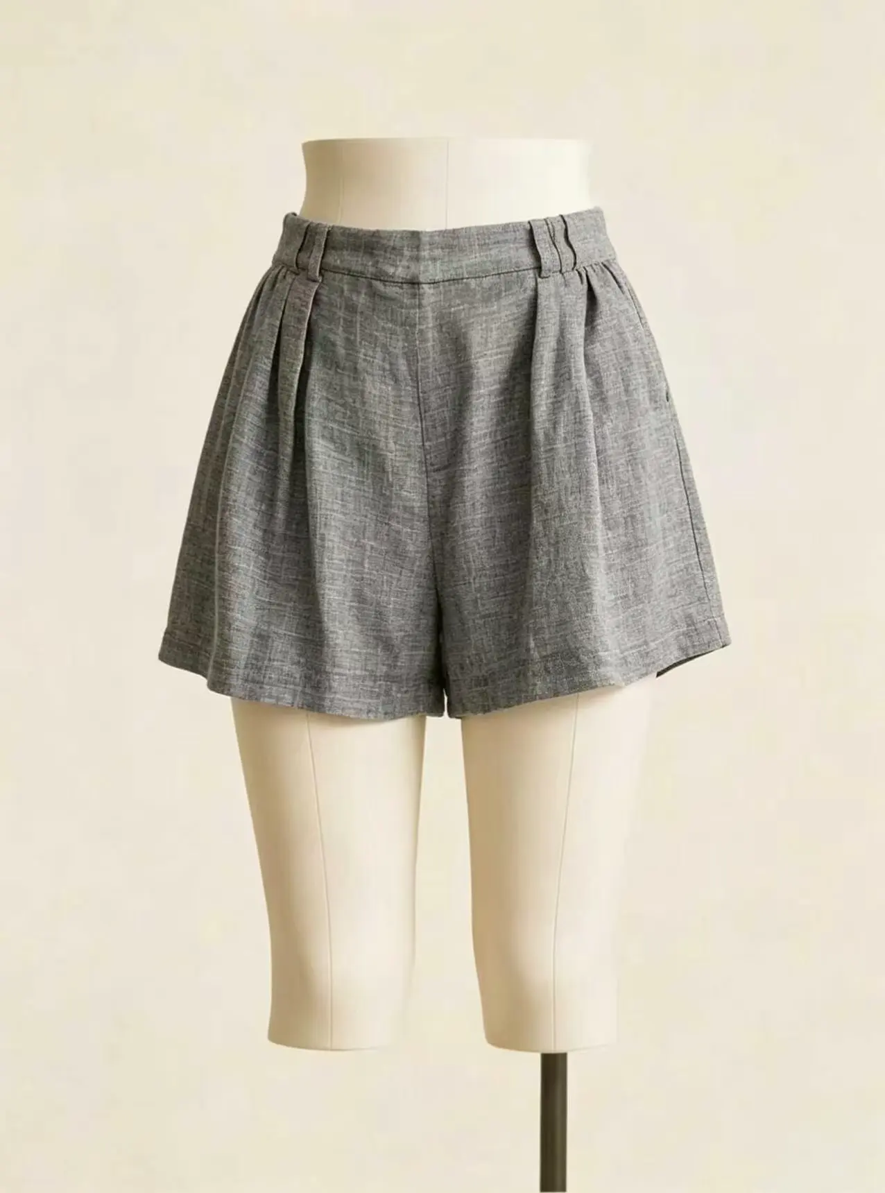 Women’s High Waist Stripe Linen Wide Leg Shorts