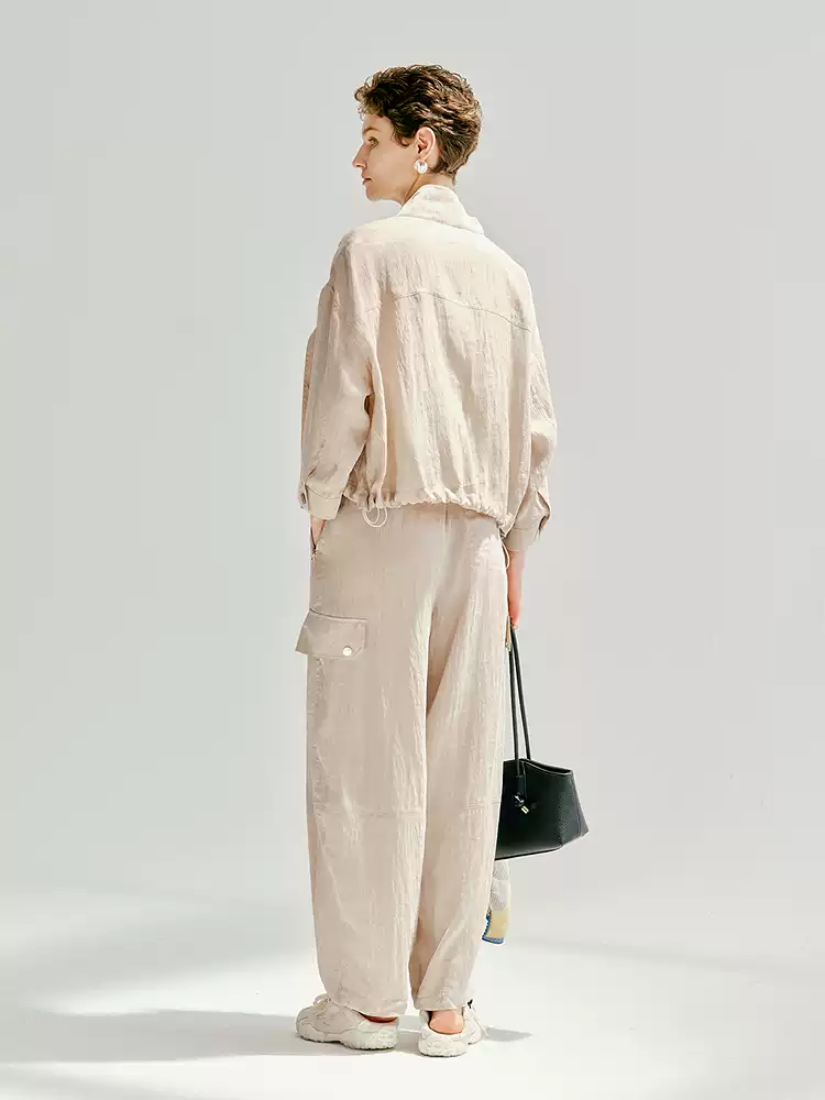 Women's High Waist Wide Leg Cargo Banana Pants