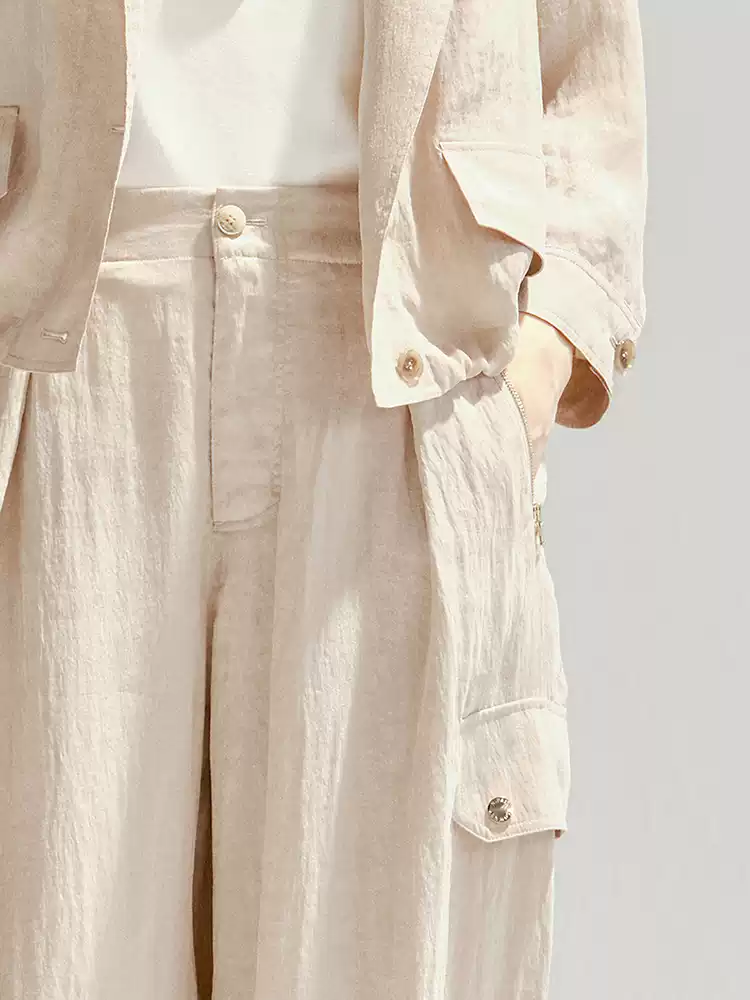 Women's High Waist Wide Leg Cargo Banana Pants