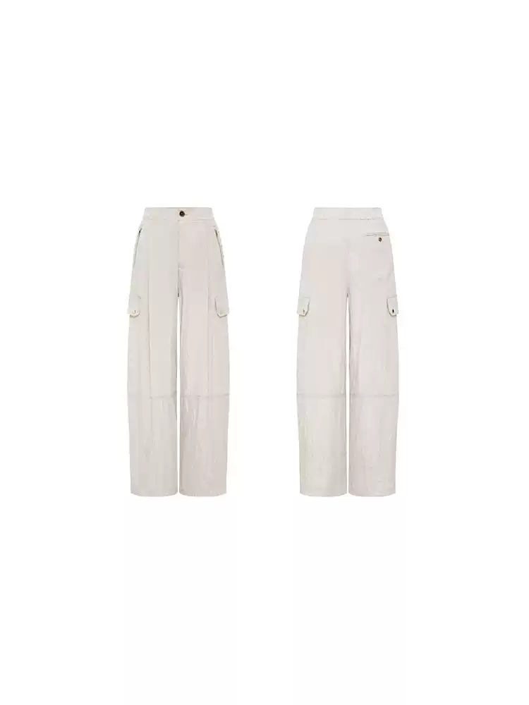 Women's High Waist Wide Leg Cargo Banana Pants