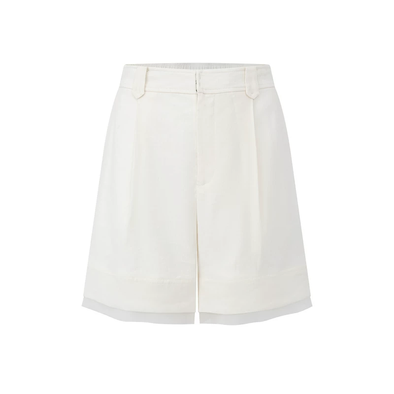 Women's High waisted Linen blend A line Shorts
