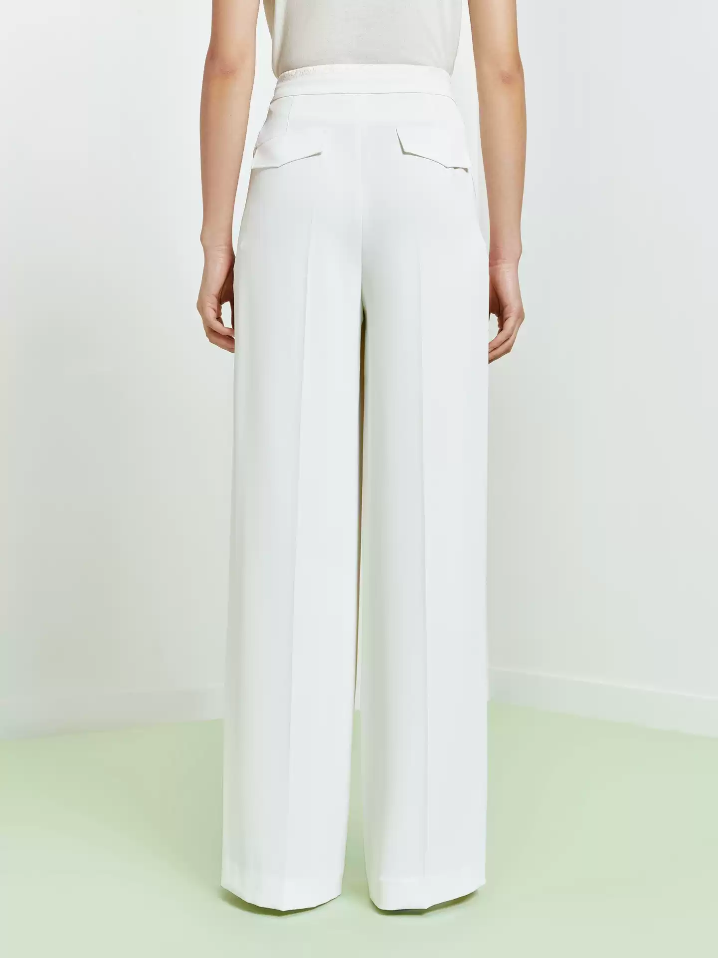 Women's Lace Spliced High Waist Wide Leg Trousers