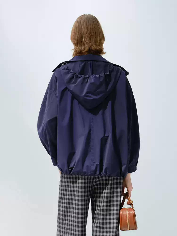 Women's Loose Hooded Long Sleeve Outdoor Jacket