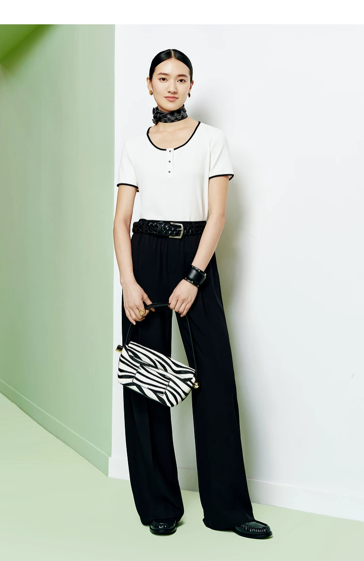 Women's Natural Waist Loose Wide Leg Trousers