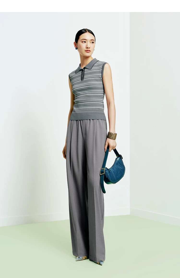 Women's Natural Waist Loose Wide Leg Trousers