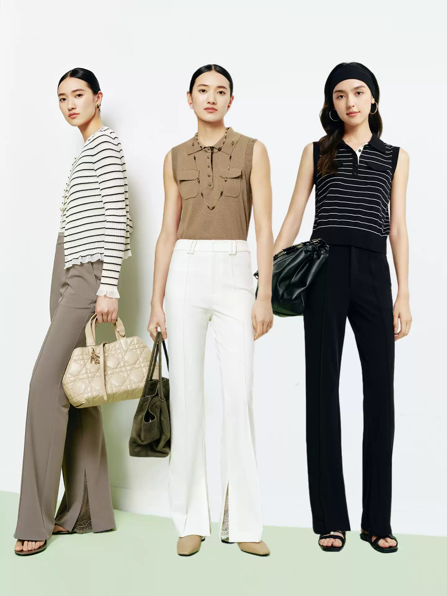 Women's Natural waist Polyester blend Flared Pants