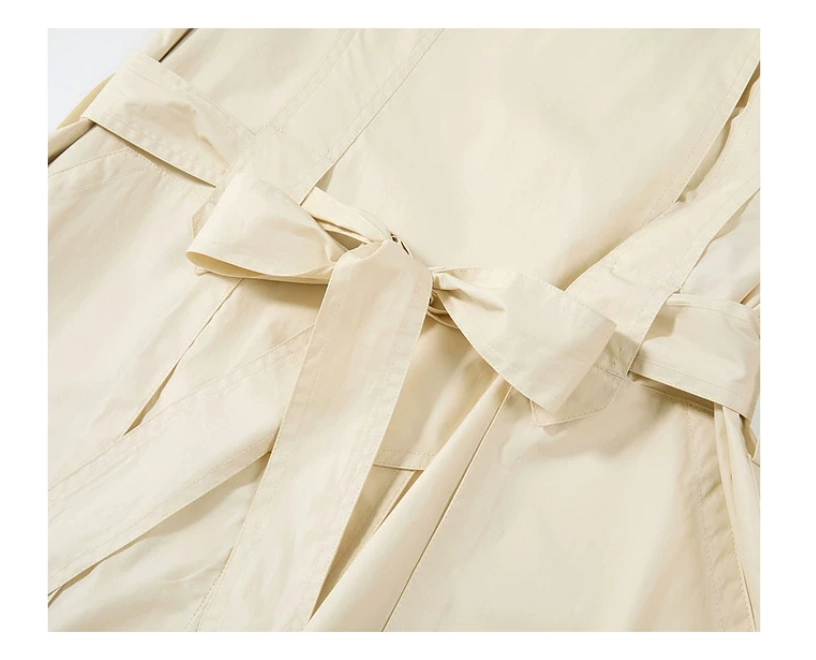 Women's Stand Collar Belted Short Trench Coat