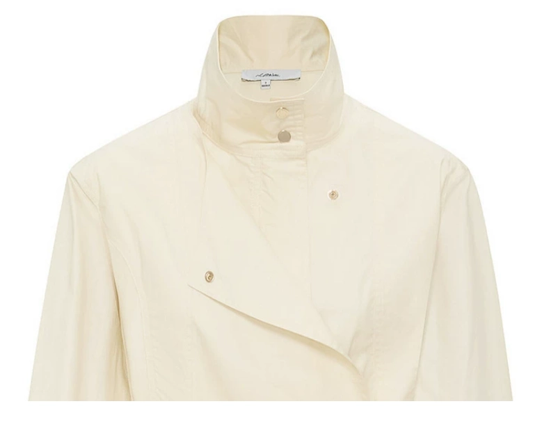 Women's Stand Collar Belted Short Trench Coat