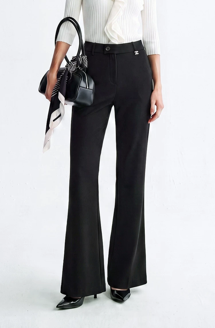 Women's Subtle Flare Casual Trousers With Forward Shifted Side Seams