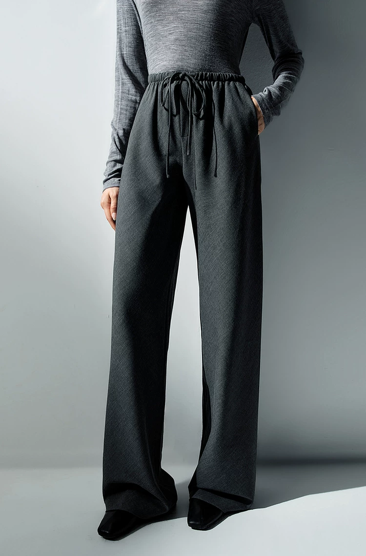 Women's Wide Leg Drawstring Trousers